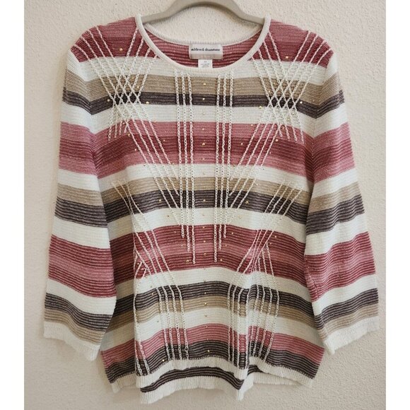 Alfred Dunner Multi-Colored Round Neck Long Sleeve Plus Size Sweater sz 2X - Picture 1 of 8
